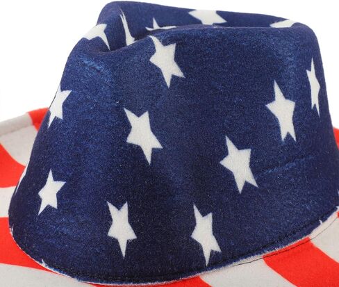 Ciieeo Patriotic Retro Western Cowboy Hat with Flag Design Brim for Men and Women Labor Day Memorial Day Party Accessories Multi in Kuwait