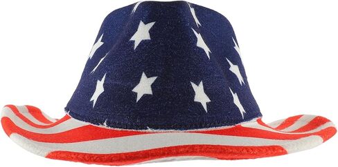 Patriotic Cowboy Hat Western Hat for Men Boys with Brim for Independence Day Memorial Day Party Multi in Saudi Arabia
