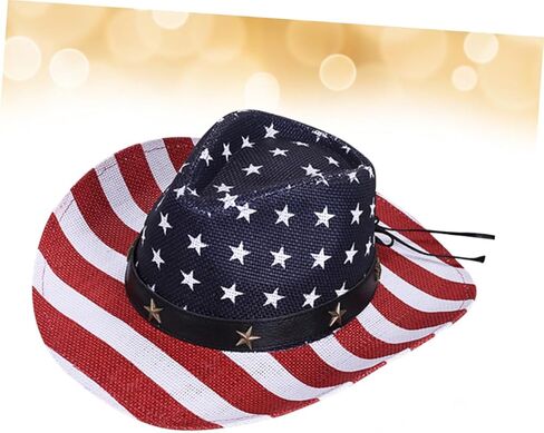 Uonlytech Western Cowboy Straw Hat for Men Wide Brim Sun Hat Outdoor Sun Protection Red Pattern Cowboy Cap for Beach Party Role Play in Saudi Arabia