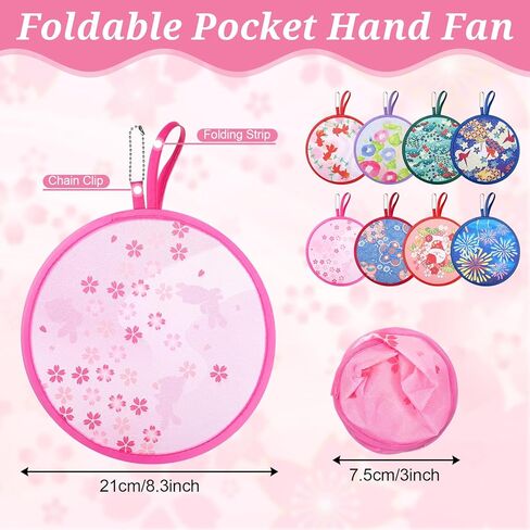 SHENLIU 32 PCS Foldable Cooling Fans, Japanese Foldable Fan Handheld Colorful Floral Round Fans Round Folding Flying Disc for Women Man Daily Use Festival Wedding Party Favors Decorations, 8 Pattern in Saudi Arabia