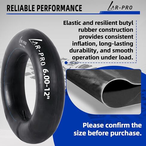 AR-PRO 6-12 (6.00-12) Heavy Duty Inner Tube with TR13 Offset Straight Valve Stem – Lawn Tractor, Trailer, Golf Cart, Utility Cart Replacement Tire Tube – 2 Pack in Saudi Arabia