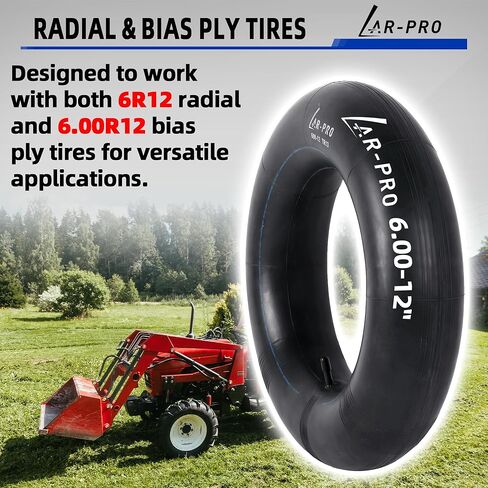 AR-PRO 6-12 (6.00-12) Heavy Duty Inner Tube with TR13 Offset Straight Valve Stem – Lawn Tractor, Trailer, Golf Cart, Utility Cart Replacement Tire Tube – 2 Pack in Saudi Arabia