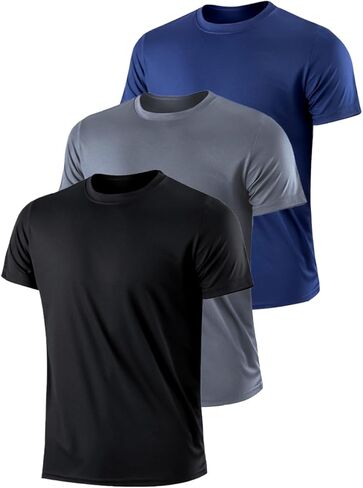 3 Pack Men's Short Sleeve Sun Shirt UPF 80+ Quick Drying Body Protective Swimwear Sports Fitness Fishing Running T Shirt in Saudi Arabia
