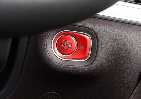iJDMTOY 3pc Set Red Aluminum Keyless Engine Push Start Button & Surrounding Decoration Ring Compatible with Mercedes W167 GLE-Class, X167 GLS-Class, W463 G-Class in Saudi Arabia