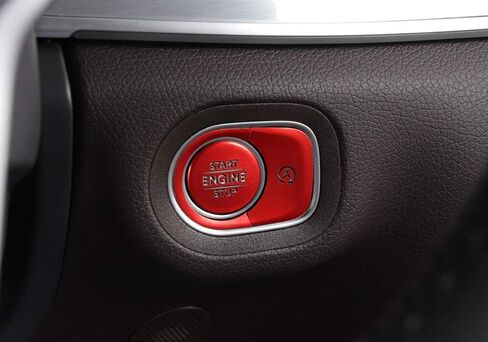 iJDMTOY 3pc Set Red Aluminum Keyless Engine Push Start Button & Surrounding Decoration Ring Compatible with Mercedes W167 GLE-Class, X167 GLS-Class, W463 G-Class in Saudi Arabia