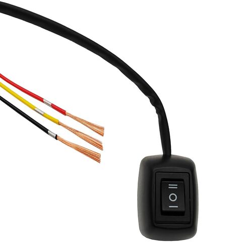 مفتاح لصق زر مضمن 3 سرعات 12 فولت - 24 فولت سلك سميك 17AWG مناسب لسيارات الدفع الرباعي والبيك أب والمركبات الترفيهية واليخوت والمعدات الكهربائية للسيارة وأضواء السيارة وإمدادات الطاقة أثناء التشغيل in Saudi Arabia