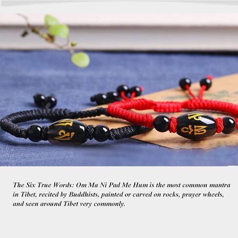MaikOn Tiger Eye Bracelet,Feng Shui Bracelet, Feng Shui Obsidian Red/Black String Wealth Bracelet Reiki Amulet Lucky Adjustable Ward Off Evil Bracelet Women Men,Red (Color : Red) in Saudi Arabia