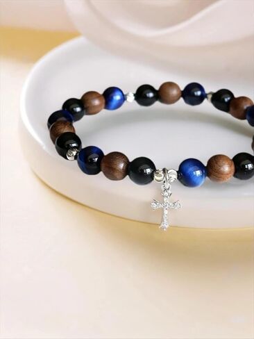 beaded bracelets for women-Gemstone Beads for Women, protection bracelet, Courage, Focus, Balance & Luck， Fashion Accessory for Energy Balancing with Gift Box (8mm) in Saudi Arabia