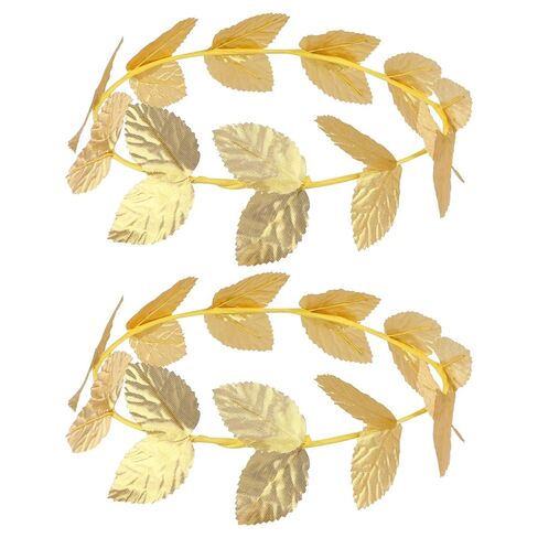 عصابة رأس من أوراق الشجر اليونانية، عصابة رأس من أوراق الغار الروماني، إكليل ذهبي، تاج رأس يوناني، زي الآلهة للنساء والرجال، ملحقات تزيين حفلات الهالوين، عبوة من قطعتين in Kuwait