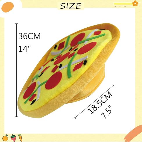 قبعة البيتزا - أغطية رأس لأزياء الطعام الواقعية مع الجبن والإضافات - إكسسوار أزياء الحفلات الممتعة - مثالية للحفلات والمناسبات والمهرجانات in Kuwait