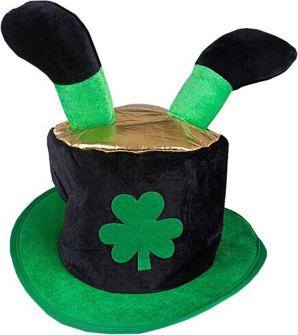 Evankin St Patricks Day Hats Green Shamrock Leprechaun Top Hat Funny Party Costume Accessories in Saudi Arabia