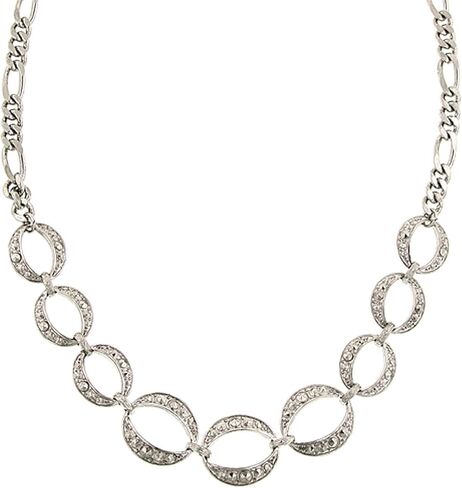 1928 Jewelry Circle Simulated Marcasite Link Pendant Necklace For Women 16" + 3" Extender in Saudi Arabia
