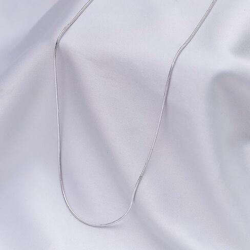 Italian-Crafted 0.70mm 14K White Gold Over Sterling Silver 18" Snake Chain Necklace – Spring Ring Clasp in Saudi Arabia