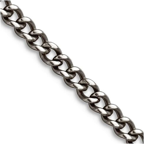 JewelryWeb Titanium Polished 3.5mm Curb Chain Chain Necklace for Women and Men in Saudi Arabia
