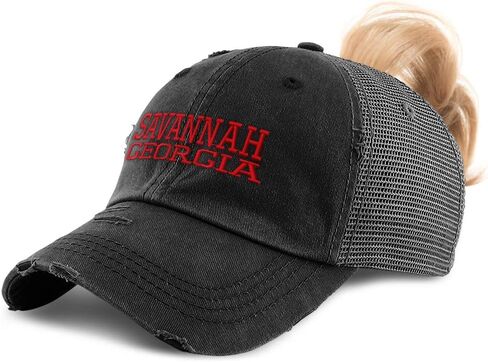 قبعة ذيل حصان نسائية مخصصة جورجيا سافانا أمريكا الولايات المتحدة الأمريكية قطن مطرز in Kuwait