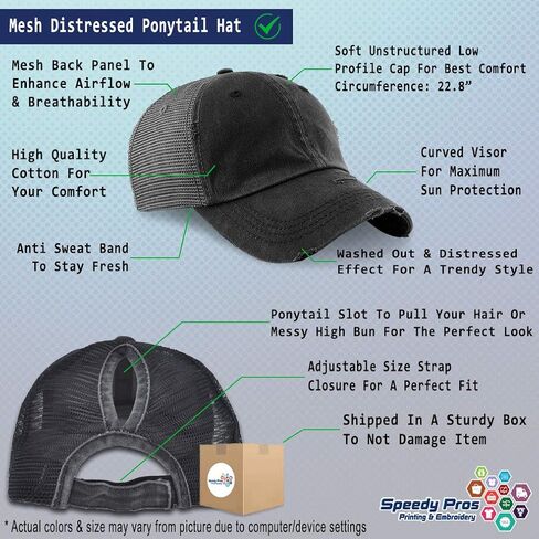 قبعة ذيل حصان نسائية مخصصة جورجيا سافانا أمريكا الولايات المتحدة الأمريكية قطن مطرز in Kuwait