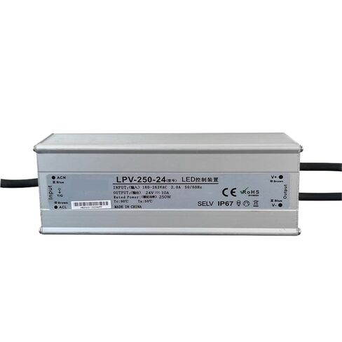 1pcs IP67 LPV 200W 250W 300W Outdoor Waterproof Switch Power Supply 180-2630VAC to 12V 24V DC LED Outdoor Transformer(LPV-300-24V 12.5A) in Saudi Arabia