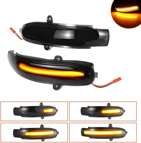 Riloer Flowing Sequential Blinker Flashing Light LED Dynamic Side Mirror Turn Signal Light Flasher Compatible with Mercedes-Benz C-Class W203 CL203 2001-2007 in Saudi Arabia