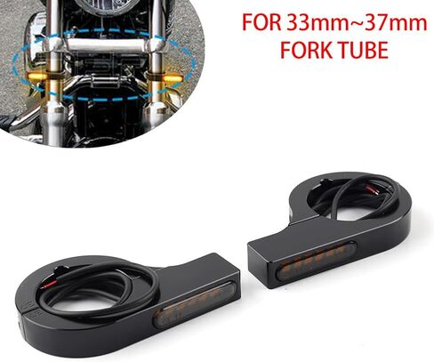 Bacar 33-37MM LED Fork Clamp Turn Signal Lamp Indicator Light Amber Black CNC for HONDA for Suzuki for Yamaha for Kawasaki Motorcycle in Saudi Arabia