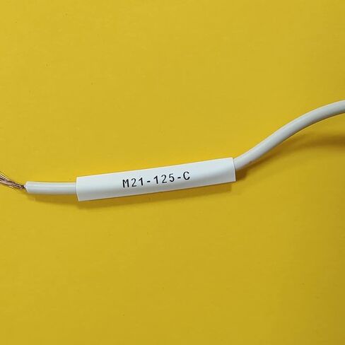 Heat Shrink Tubing Label Tape Compatible for M21-125-C-342-WT Cartridge Work with M210 LAB BMP21-PLUS/LAB IDPAL Label Printer,Black on White, 0.24" Width, 7' Length in Kuwait