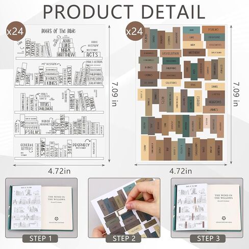48 قطعة من ملصقات الكتاب المقدس من Frienda، تتبع قراءة الكتاب المقدس، نمطان تحب قراءة رف الكتب المسيحية، هدايا لقراء صفحة التلوين لبدء رحلة القراءة الأعمق في محبي الكتب المسيحية in Kuwait