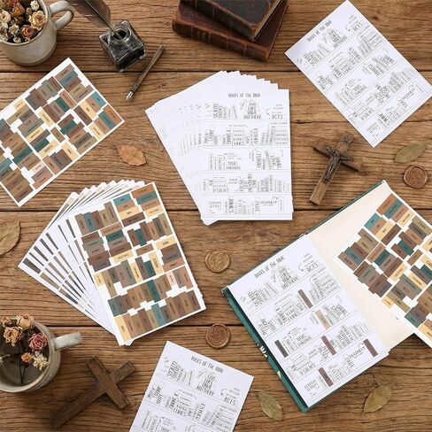 48 قطعة من ملصقات الكتاب المقدس من Frienda، تتبع قراءة الكتاب المقدس، نمطان تحب قراءة رف الكتب المسيحية، هدايا لقراء صفحة التلوين لبدء رحلة القراءة الأعمق في محبي الكتب المسيحية in Kuwait