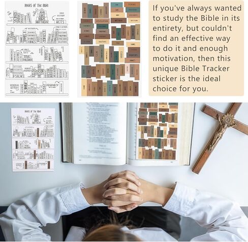 48 قطعة من ملصقات الكتاب المقدس من Frienda، تتبع قراءة الكتاب المقدس، نمطان تحب قراءة رف الكتب المسيحية، هدايا لقراء صفحة التلوين لبدء رحلة القراءة الأعمق في محبي الكتب المسيحية in Kuwait