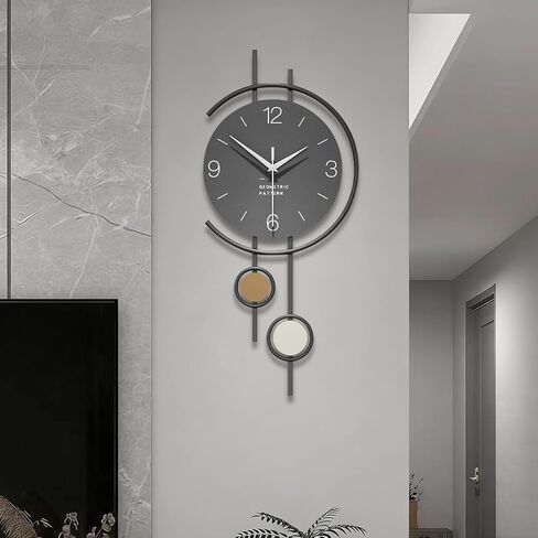 SIN&MI Large Wall Clocks for Living Room,Silent Non-Ticking Quartz Battery Operated,Modern Decorative Wall Clock for Kitchen Bathroom Bedroom Home Wall Decor,12.5 * 25.5 Inch in Saudi Arabia