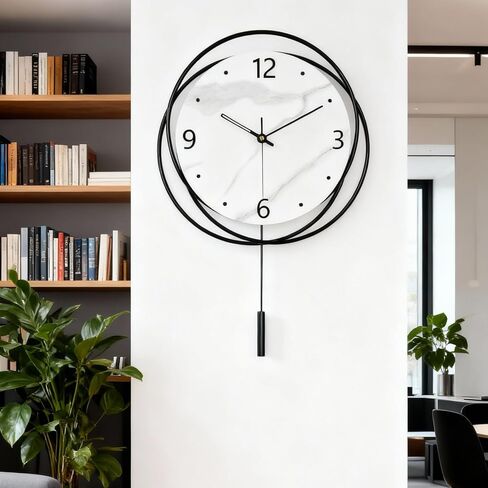 SIN&MI Large Wall Clocks for Living Room,Silent Non-Ticking Quartz Battery Operated,Modern Decorative Wall Clock for Kitchen Bathroom Bedroom Home Wall Decor,12.5 * 25.5 Inch in Saudi Arabia