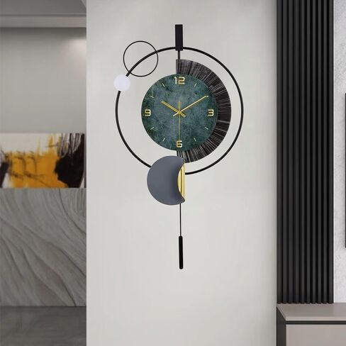 SIN&MI Large Wall Clocks for Living Room,Silent Non-Ticking Quartz Battery Operated,Modern Decorative Wall Clock for Kitchen Bathroom Bedroom Home Wall Decor,12.5 * 25.5 Inch in Saudi Arabia