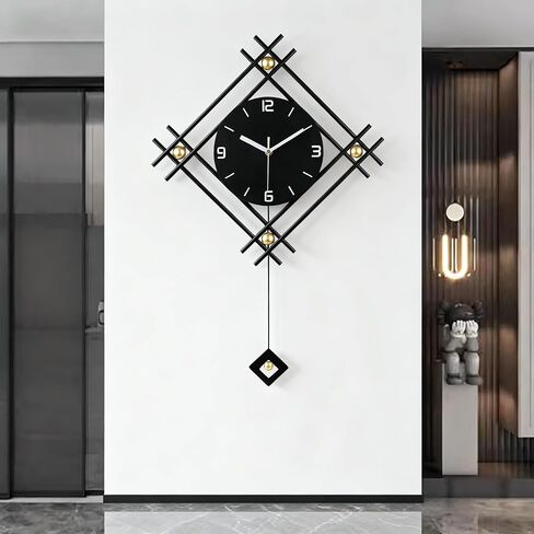 SIN&MI Large Wall Clocks for Living Room,Silent Non-Ticking Quartz Battery Operated,Modern Decorative Wall Clock for Kitchen Bathroom Bedroom Home Wall Decor,12.5 * 25.5 Inch in Saudi Arabia