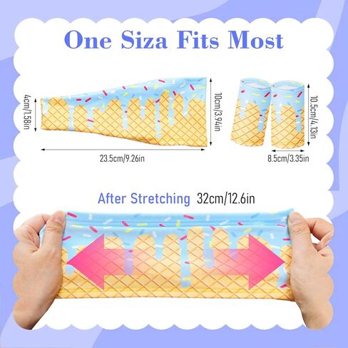 BLMHTWO 3 Sets Ice Cream Baseball Headbands and Sports Wristbands, Baseball Ice Cream Drip Headband Sweat Band for Women＆Men Basketball Outdoor Athletic, Running, Gym in Saudi Arabia