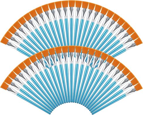 50 Pcs Acrylic Paint Brushes, 1 Inch Flat Paint Brushes for Acrylic Painting - Professional Artist Brush with Wood Handles for Watercolor Oil Face Body Art Crafts in Saudi Arabia