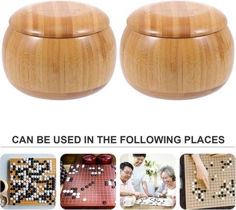 VOSAREA Go Chess Game Pieces Bowl Jujube Wood Bowls Weiqi Game Stones Container Holder for Classic Strategy Go Board Game Supplies in Saudi Arabia