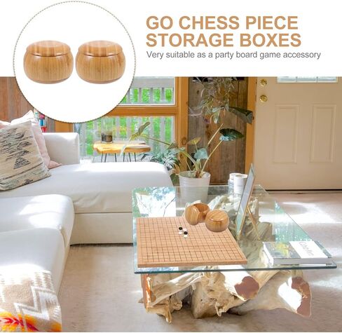 VOSAREA Go Chess Game Pieces Bowl Jujube Wood Bowls Weiqi Game Stones Container Holder for Classic Strategy Go Board Game Supplies in Saudi Arabia