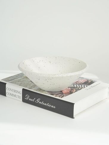 وعاء فاكهة خرساني مزخرف لعداد المطبخ، وعاء مفاتيح حديث للمدخل، وعاء حلوى صغير، ديكور غرفة طاولة القهوة (رمادي فاتح، 7 بوصات) in Kuwait