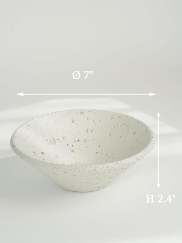 وعاء فاكهة خرساني مزخرف لعداد المطبخ، وعاء مفاتيح حديث للمدخل، وعاء حلوى صغير، ديكور غرفة طاولة القهوة (رمادي فاتح، 7 بوصات) in Kuwait