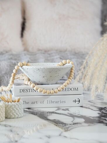 وعاء فاكهة خرساني مزخرف لعداد المطبخ، وعاء مفاتيح حديث للمدخل، وعاء حلوى صغير، ديكور غرفة طاولة القهوة (رمادي فاتح، 7 بوصات) in Kuwait