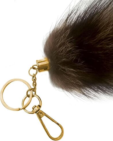 سلسلة مفاتيح ذيل الراكون المنفوش - فراء الراكون الناعم، متين، مثالي للحفلات التنكرية، ومعارض عصر النهضة in Kuwait