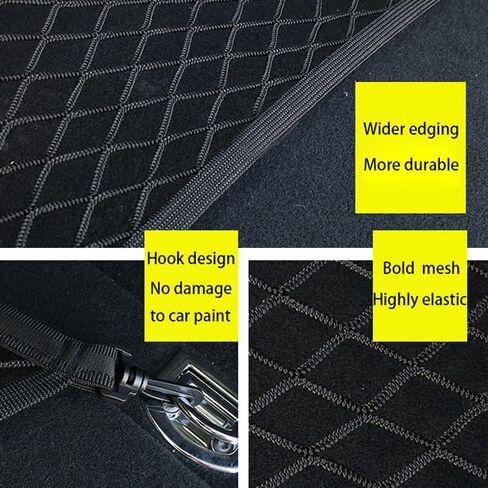 Trunk Cargo Net for Audi SQ8 2020–2025 2026 4M, Heavy Duty Elastic Mesh, Rear Trunk Organizer with 4 Hooks, Secure Luggage Storage, Durable Nylon Mesh in Saudi Arabia