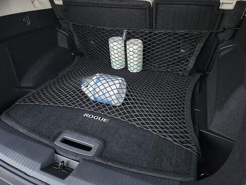 Floor + Back Seat Style Automotive Elastic Trunk Mesh Cargo Net for Nissan Rogue 2021-2026 - Premium Trunk Organizer and Storage - Luggage Net for Crossover - Best Car Organizer for Nissan Rogue in Saudi Arabia