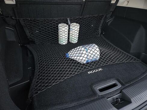 Floor + Back Seat Style Automotive Elastic Trunk Mesh Cargo Net for Nissan Rogue 2021-2026 - Premium Trunk Organizer and Storage - Luggage Net for Crossover - Best Car Organizer for Nissan Rogue in Saudi Arabia