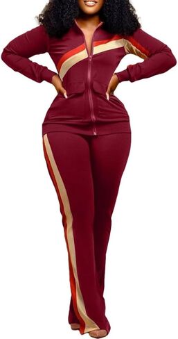 CCIGO Women's 2 Piece Outfits Sweatsuits Zip-up Hoodie Casual leopard Print Patchwork Jogger Tracksuit Set with Pockets in Saudi Arabia