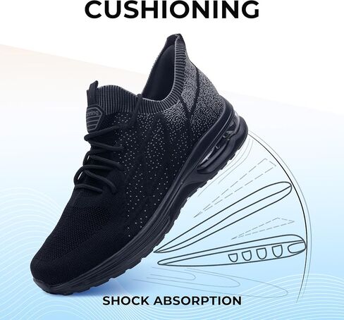 Mens Running Shoes Athletic Tennis Shoes Slip On Comfort Fashion Walking Sneaker for Gym Workout Black Size 10 in Saudi Arabia