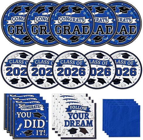 Graduation Plates and Napkins 2024 Graduation Party Supplies, Congrats Grad Disposable Dinner Plates, Dessert Paper Plates, and Napkins for Orange Graduation Party Decoration, Serves 50 in Kuwait