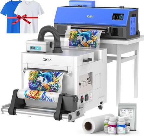 طابعة DSV A3 Plus XP600 DTF مع شاكر، تنظيف تلقائي في الوقت المناسب (يتم ضبطه عبر شاشة اللمس)، أسرع بنسبة 200% من L1800/L805، لوحة لمس LED مقاس 4.5 بوصة، دوران ذكي للحبر الأبيض in Saudi Arabia
