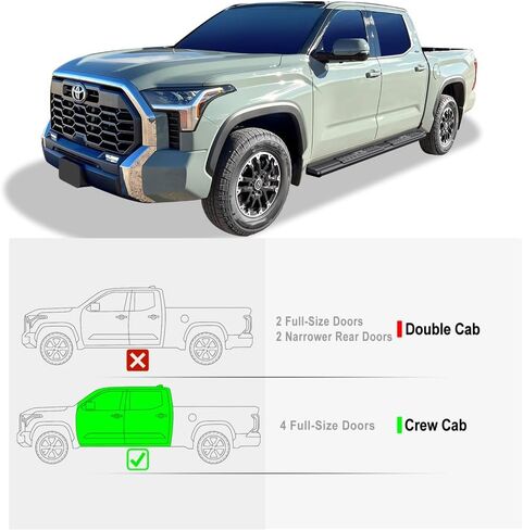 APS Black OE Style Nerf Bars Running Boards Compatible with Toyota Tundra 2022-2026 CrewMax in Saudi Arabia