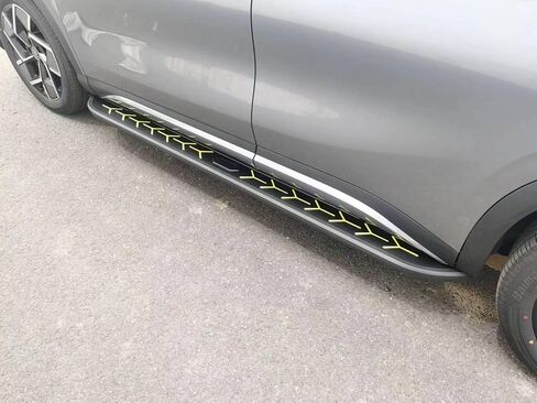 2pcs fit for Rivian R1T R1S 2021-2024 SUV Side Step Running Boards NerfBar Accessories Aluminium Pedal Yellow(with Brackets) in Saudi Arabia