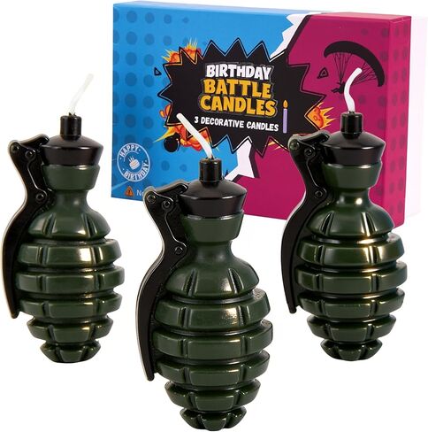 Candle for Video Game Birthday Decorations – Fun 3D Grenade Cake Topper for Battle Level Up Themed Party Supplies – Unique Gaming Cake Decoration for Boys & Teens in Saudi Arabia