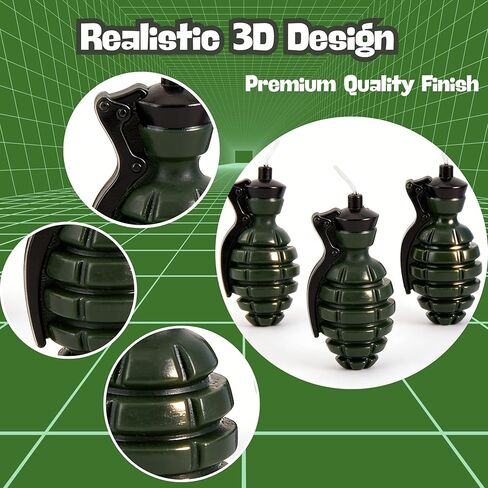 Candle for Video Game Birthday Decorations – Fun 3D Grenade Cake Topper for Battle Level Up Themed Party Supplies – Unique Gaming Cake Decoration for Boys & Teens in Saudi Arabia